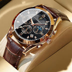 Lumenara Meridian Watch Elegant Timepiece With Sapphire Crystal Deep Black Dial