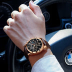 Lumenara Meridian Watch Elegant Timepiece With Sapphire Crystal Deep Black Dial