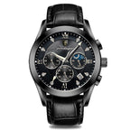 Lumenara Meridian Watch Elegant Timepiece With Sapphire Crystal Deep Black Dial