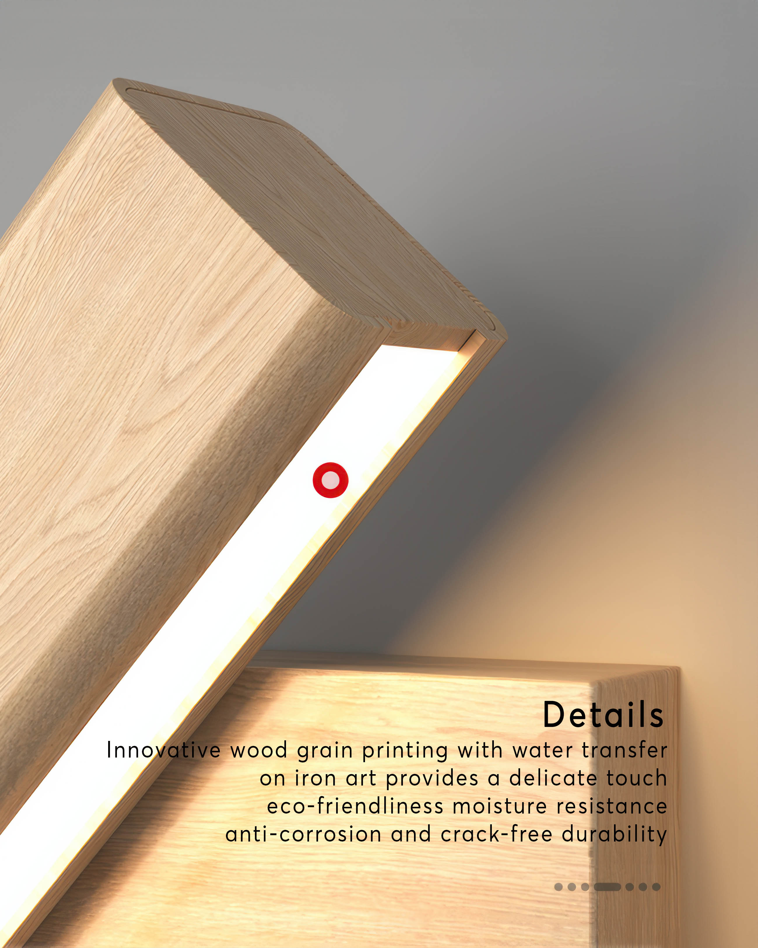 Havren Rotating Nordic Wood-Grain Wall Lamp