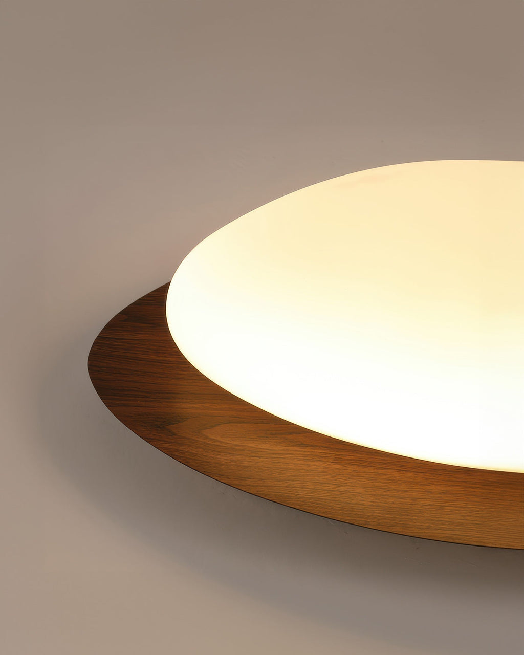 Nordic Pebble Wood-Grain Ceiling Light