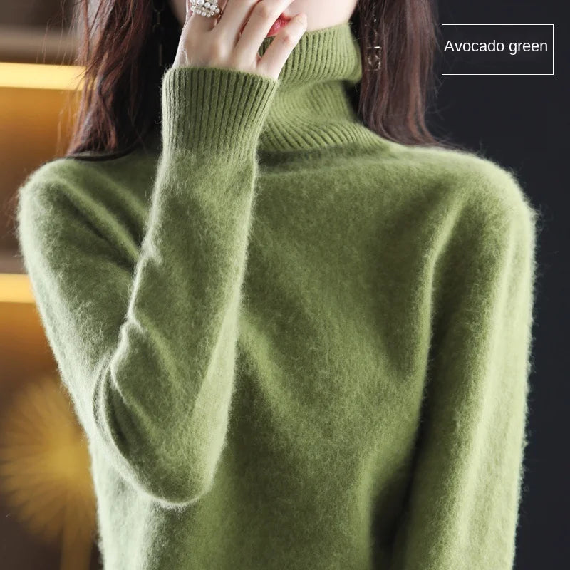 100% Cashmere - Luxury Turtleneck Plush Sweater – Soft Warm Winter Pullover for Effortless Everyday Style