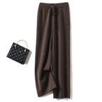 Adele Women’s Wide-Leg Knit Pants – Soft Loose Fit 100% Merino Wool Trousers for Autumn/Winter