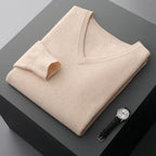 Marlow - 100% Wool - V-Neck Sweater – Classic Business Casual Knit for Autumn/Winter