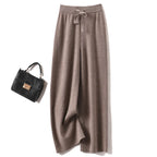 Adele Women’s Wide-Leg Knit Pants – Soft Loose Fit 100% Merino Wool Trousers for Autumn/Winter