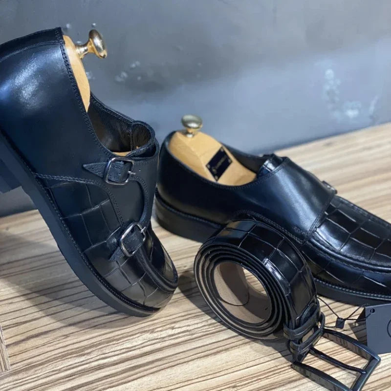 Asteri Verve Men's Monk Strap Dress Shoes For Business Occasions