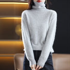 100% Cashmere - Luxury Turtleneck Plush Sweater – Soft Warm Winter Pullover for Effortless Everyday Style