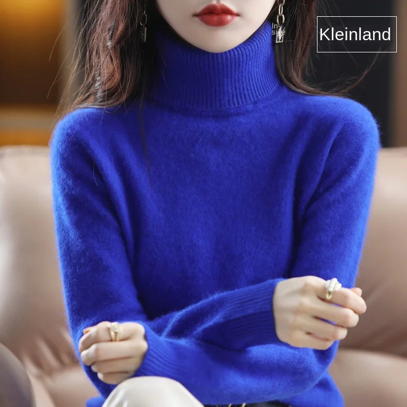 100% Cashmere - Luxury Turtleneck Plush Sweater – Soft Warm Winter Pullover for Effortless Everyday Style