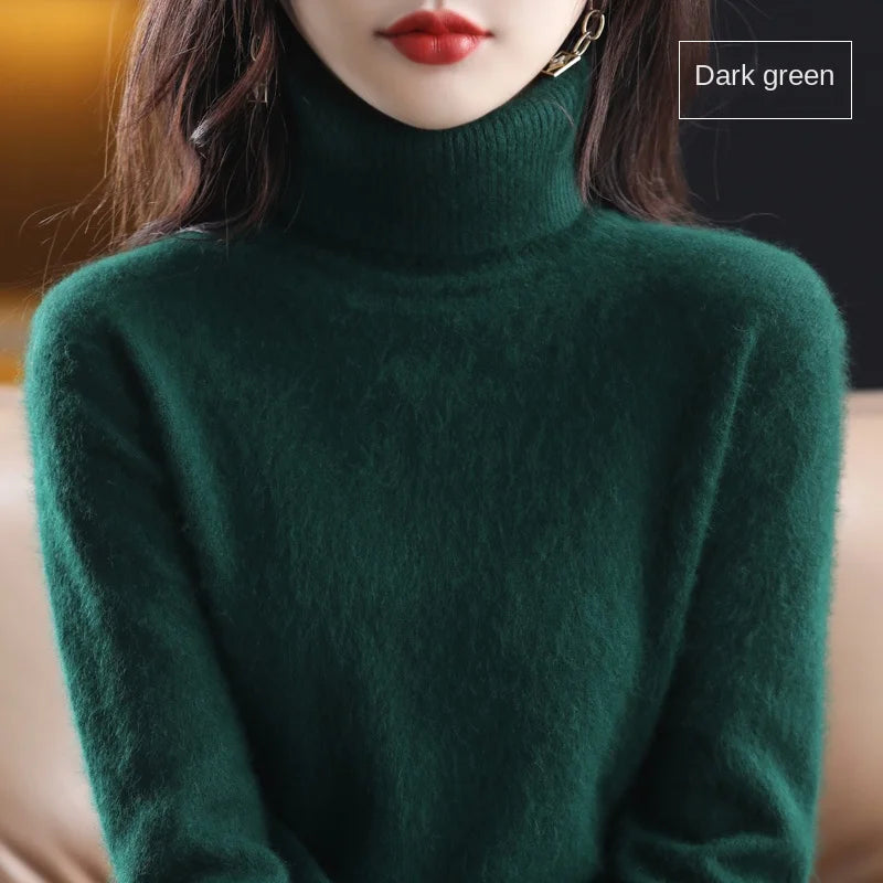 100% Cashmere - Luxury Turtleneck Plush Sweater – Soft Warm Winter Pullover for Effortless Everyday Style
