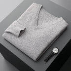 Marlow - 100% Wool - V-Neck Sweater – Classic Business Casual Knit for Autumn/Winter