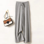 Adele Women’s Wide-Leg Knit Pants – Soft Loose Fit 100% Merino Wool Trousers for Autumn/Winter