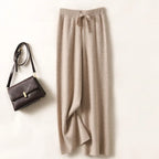 Adele Women’s Wide-Leg Knit Pants – Soft Loose Fit 100% Merino Wool Trousers for Autumn/Winter