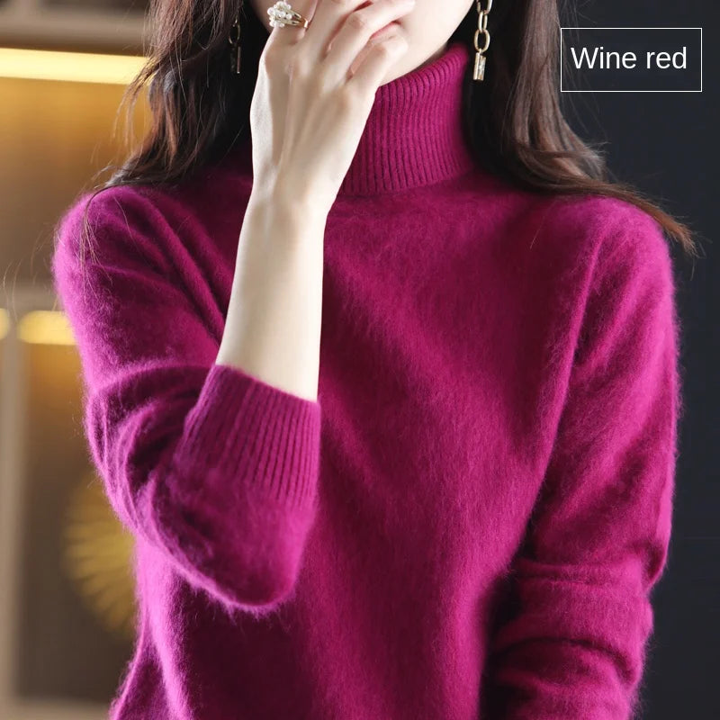 100% Cashmere - Luxury Turtleneck Plush Sweater – Soft Warm Winter Pullover for Effortless Everyday Style