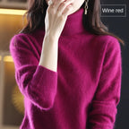 100% Cashmere - Luxury Turtleneck Plush Sweater – Soft Warm Winter Pullover for Effortless Everyday Style