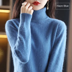 100% Cashmere - Luxury Turtleneck Plush Sweater – Soft Warm Winter Pullover for Effortless Everyday Style