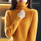 100% Cashmere - Luxury Turtleneck Plush Sweater – Soft Warm Winter Pullover for Effortless Everyday Style