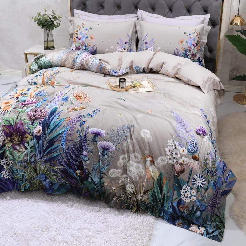 MeadowVale Botanical Duvet Cover Set in Egyptian Cotton 500 TC