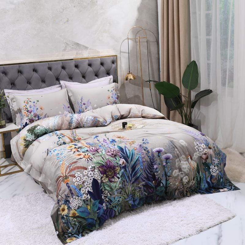 MeadowVale Botanical Duvet Cover Set in Egyptian Cotton 500 TC