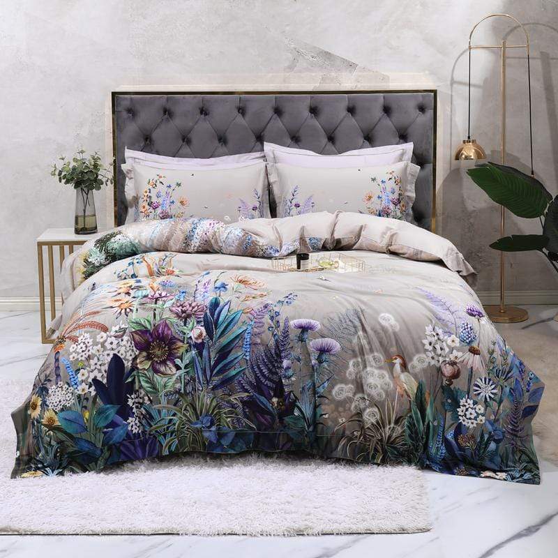 MeadowVale Botanical Duvet Cover Set in Egyptian Cotton 500 TC