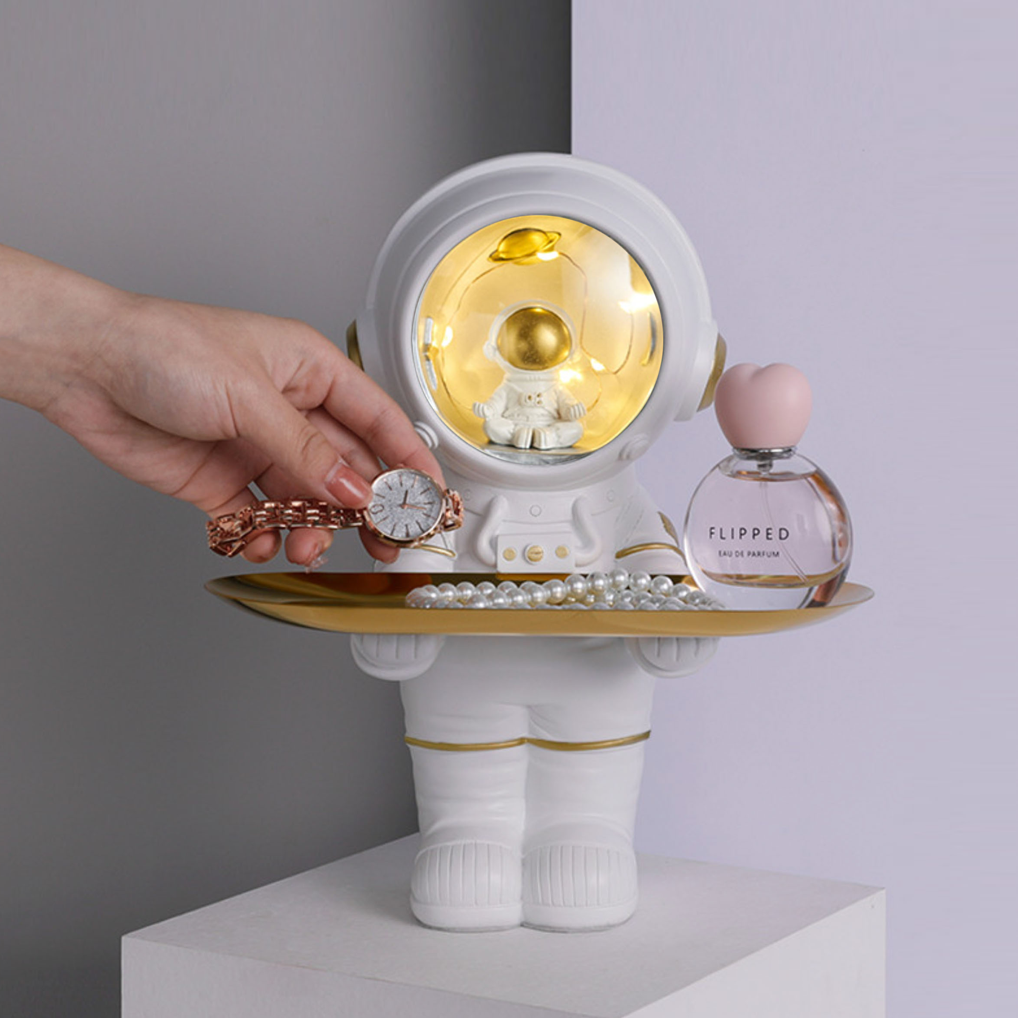 Orbitella Astronaut Lamp & Spaceman Storage Tray - 2 Colours