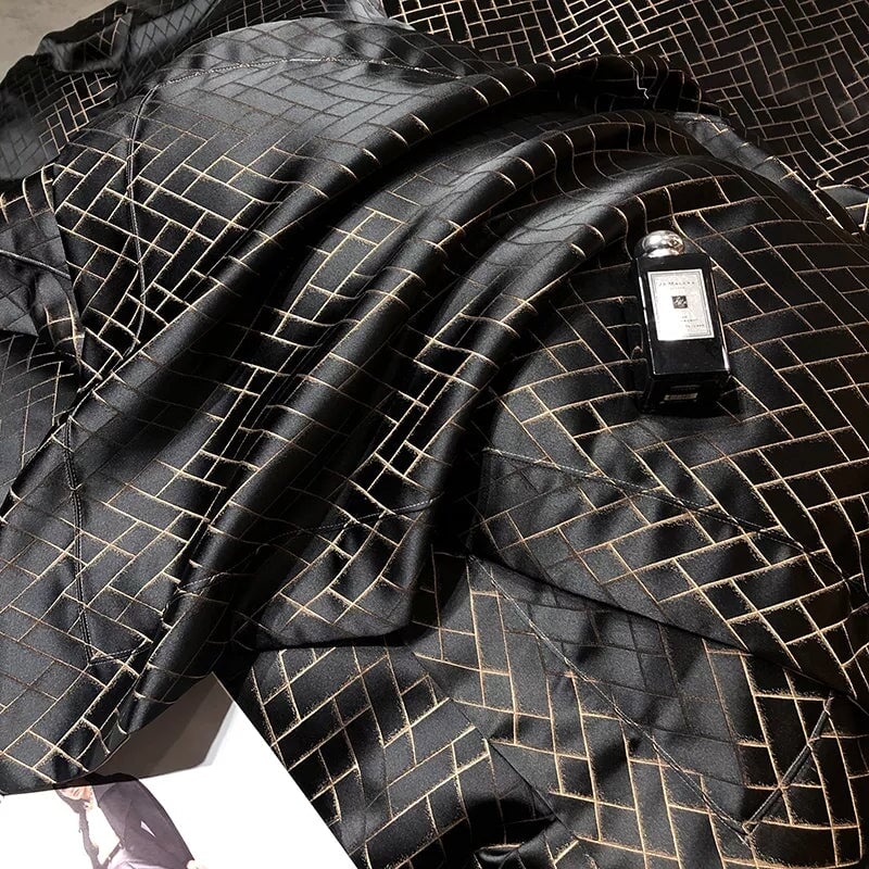 Nerissa Noir Jacquard Duvet Cover Set In Cotton Sateen