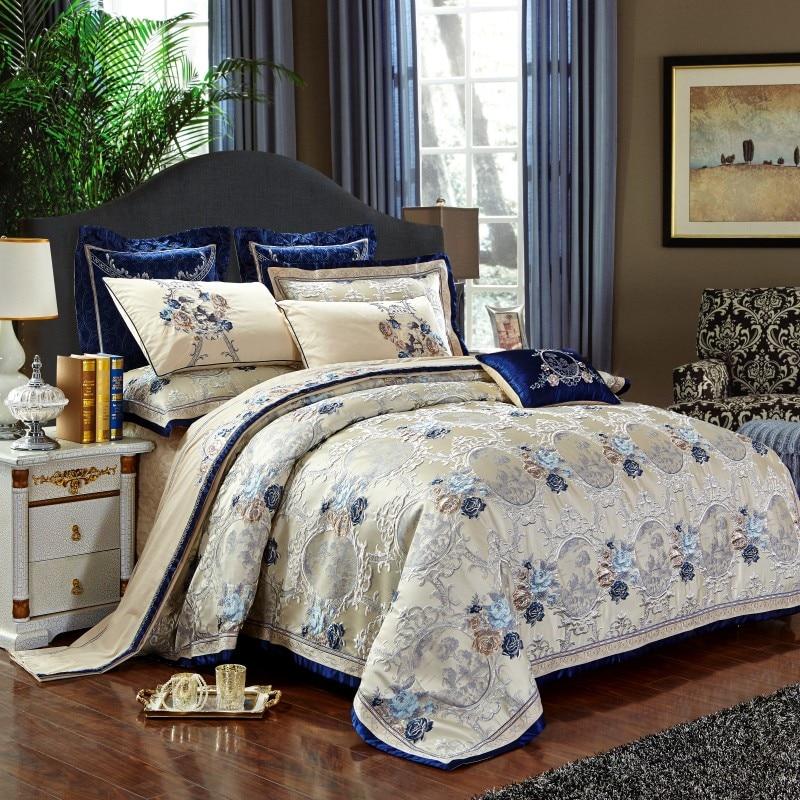 Luxurious Oriental Jacquard Bedding Set With 600 Thread Count