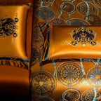 Aurelia Duvet Cover Set Egyptian Cotton 600 TC Mandala on Brown