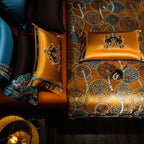 Aurelia Duvet Cover Set Egyptian Cotton 600 TC Mandala on Brown