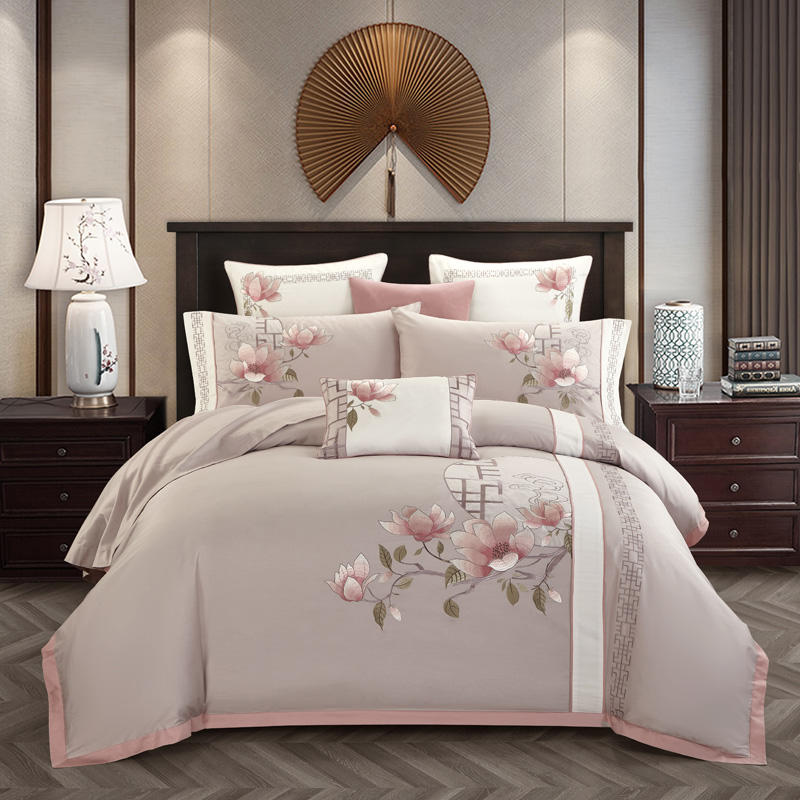 LumiBlossom Cherry Blossom 500 TC Egyptian Cotton Duvet Cover Set