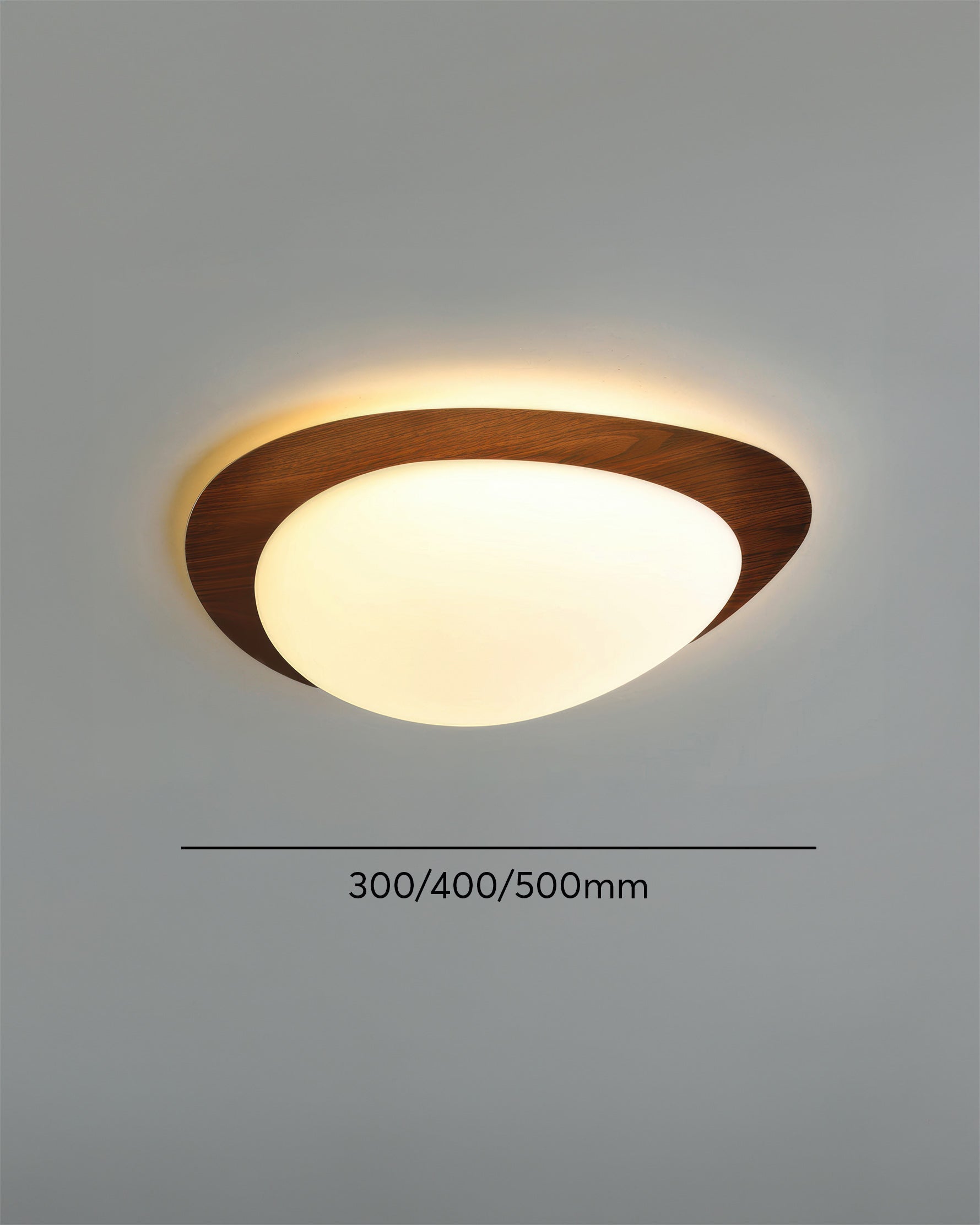 Nordic Pebble Wood-Grain Ceiling Light