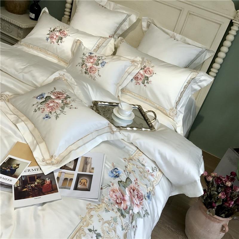 Elowen Rose Vintage Duvet Cover Set In 600TC Egyptian Cotton